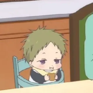 🥺 anime, baby, child, cartoon, cute, chair telegram sticker