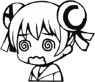 😖 anime, manga, dizzy, cartoon, character, illustration telegram sticker