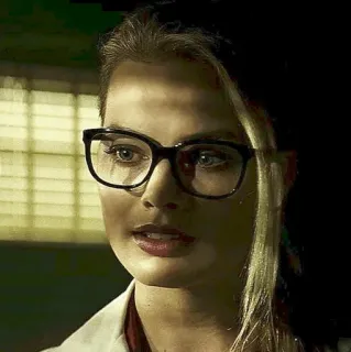 😐 Harley Quinn Harley Quinn, DC Comics, Margot Robbie, villano, antihéroe, gafas telegram sticker