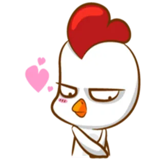 ❤ pollo, uccello, cartone animato, animale, carino, amore whatsapp sticker