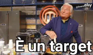 😀 È un target homem, cozinha, italiano, expressão, alvo telegram sticker