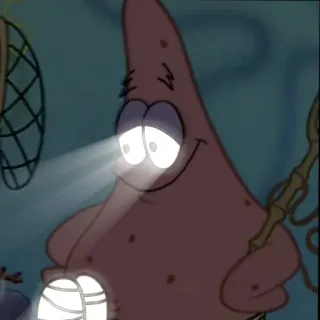 😅 Patrick Star SpongeBob SquarePants แพทริก สตาร์, สพันจ์บ็อบ, การ์ตูน, นิคเคิลโอเดียน, ไฟฉาย telegram sticker
