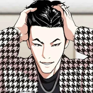 🥴 Anime, Charakter, Mann, Anzug, Haare telegram sticker