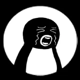 😭 pleurer, triste, émotion, noir et blanc, sticker, contrarié, larmes telegram sticker