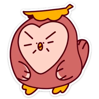 👿 eule, cartoon, niedlich, vogel, tier, aufkleber whatsapp sticker