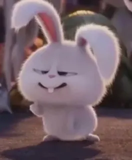 🐰 Snowball The Secret Life of Pets conejo, conejito, animal, dibujo animado, personaje, blanco, esponjoso whatsapp sticker