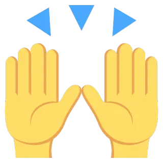 🙌 mãos, triângulos, emoji, gesto, apontando, movimento telegram sticker