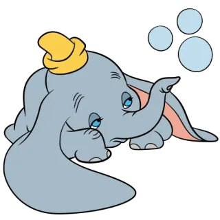 😢 Dumbo Dumbo, Disney, Elephant, Cartoon, Cute, Animal telegram sticker