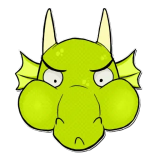 😠 дракон, монстр, мультфильм, зеленый, фэнтези, животное telegram sticker