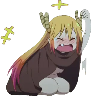 😂 Tohru Miss Kobayashi's Dragon Maid Anime, Dragon, Maid, Tohru, Célébration whatsapp sticker