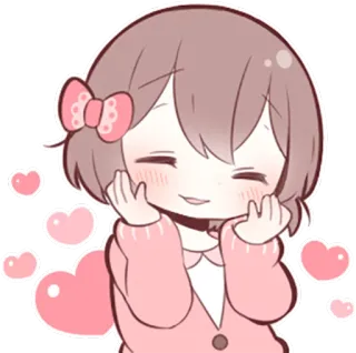 😍 милый, аниме, каваий, розовый, сердечки, девочка telegram sticker
