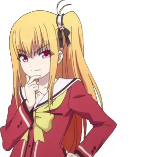 😐 Nao Tomori Charlotte 动漫, 女孩, 友利奈绪, 夏洛特, 得意, 角色, 贴纸 telegram sticker