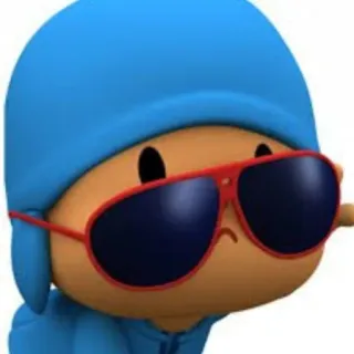 ☹️ Pocoyo dibujos animados, Pocoyo, gafas de sol, azul, niño whatsapp sticker
