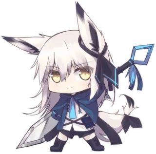 😍 Anime, Chibi, Volpe, Personaggio, Adesivo, Carino whatsapp sticker