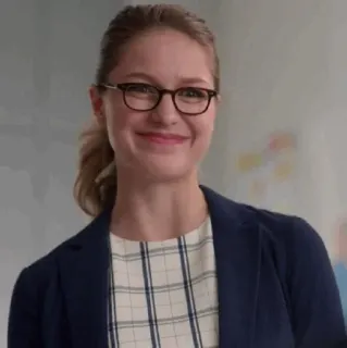 ✨ Supergirl woman, glasses, smiling, teacher, tv show, Melissa Benoist whatsapp sticker