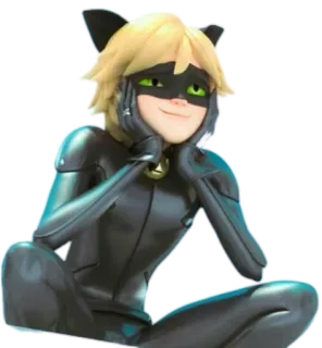😺 Cat Noir Miraculous: Tales of Ladybug & Cat Noir cat noir, miraculous, geschichten von ladybug, cartoon, anime, superheld telegram sticker