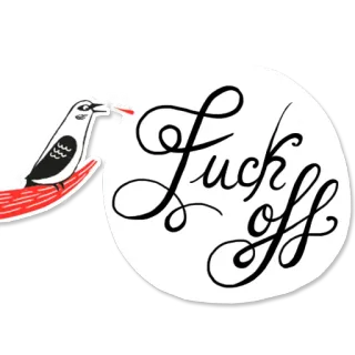 🙅‍♂️ Fuck off palavrão, gaivota, ofensivo whatsapp sticker