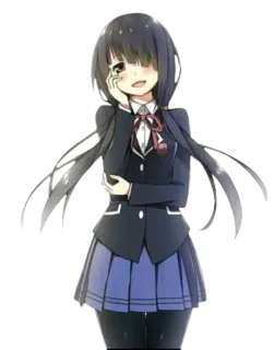 😊 ragazza anime, uniforme scolastica, carina, cartone animato, date a live telegram sticker