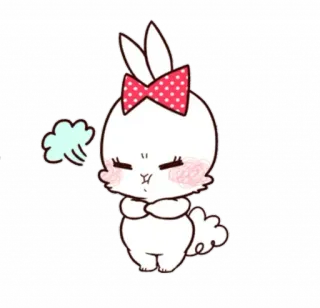 😤 bravo, coelho, desenho animado, fofo, animal, adesivo telegram sticker