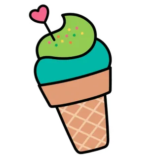 🍧 glace, dessert, gourmandise, cornet, coeur whatsapp sticker