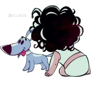 😶 Birder1991 Cartoon, Hund, Kind, Haustier, Locken telegram sticker