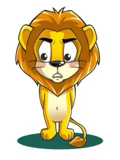 😳 лев, мультфильм, животное, милый, млекопитающее telegram sticker