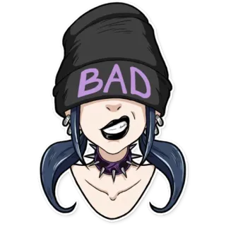 😼 BAD плохой, эмо, готика, девушка, отношение, панк telegram sticker