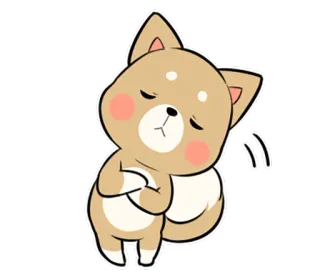 😤 собака, милый, животное, сонный, мультфильм, шиба ину, каваий, наклейка telegram sticker