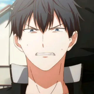 🗝 Anime, Charakter, Porträt, Cartoon, Ausdruck, Besorgt whatsapp sticker