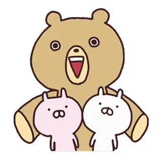 🍥 beer, konijn, schattig, cartoon, dieren, sticker telegram sticker