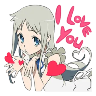 😘 I Love You รัก, อนิเมะ, หัวใจ, ความรัก, ผู้หญิง, การ์ตูน, ความรักใคร่ whatsapp sticker