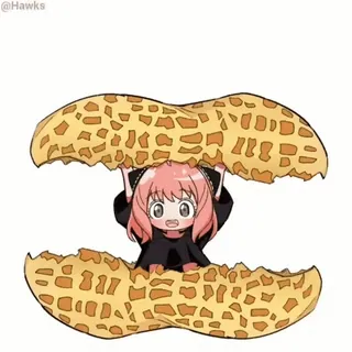 🥜 Anya Forger Spy × Family Anya Forger, Spy × Family, Anime, Erdnuss, süß, Chibi, Manga telegram sticker