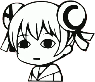 😐 anime, cartoon, girl, cute, illustration, chibi telegram sticker