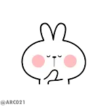 🤔 토끼, 귀여운, 동물, 만화, 스티커 telegram sticker