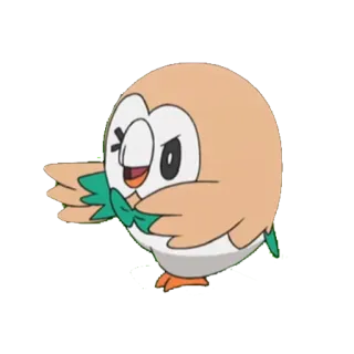 😉 Rowlet pokemon, owl, cartoon, cute telegram sticker