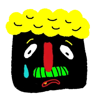 😢 faccia, triste, piangendo, cartone animato, personaggio, emoji telegram sticker