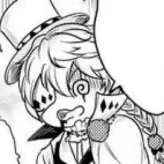 🥴 anime, manga, clown, top hat, character, drawing, cartoon telegram sticker