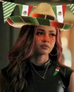 🙄 mujer, sombrero, mexicano, cultura, fiesta, celebración telegram sticker