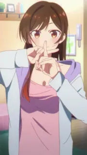❤️ Chizuru Mizuhara Rent-A-Girlfriend Anime, Rent-a-Girlfriend, Chizuru Mizuhara, Fille, Dessin animé, Personnage whatsapp sticker