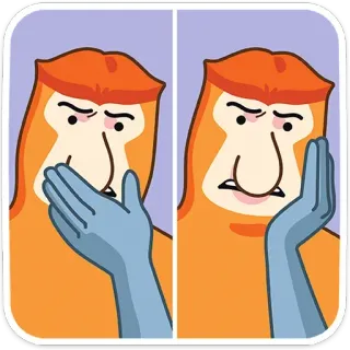 ❗️ singe, nasique, animal, drôle, mème, expression, facepalm telegram sticker