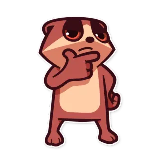 🤔 tier, denken, cartoon, sticker, otter, frage, verwirrt telegram sticker
