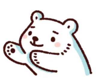 🤗 urso, animal, desenho animado, fofo, acenando, amigável whatsapp sticker
