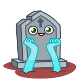 🤩 nisan, hantu, kartun, halloween, kuburan, seram telegram sticker