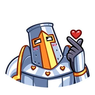 ❤️ knight, armor, heart, love, finger heart, gesture, cute, cartoon telegram sticker