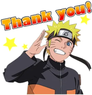 😉 Naruto Thank you! Аниме, Спасибо, Приветствие, Мультфильм, Наруто telegram sticker