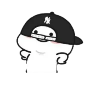 🪐 Cartone animato, Personaggio, Cappello, Cappellino da baseball, Carino telegram sticker