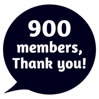 ❤ 900 members, Thank you! Mitglieder, Danke, Community, Feier, Meilenstein whatsapp sticker