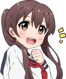 😀 anime, girl, cute, school uniform, cheerful, happy telegram sticker