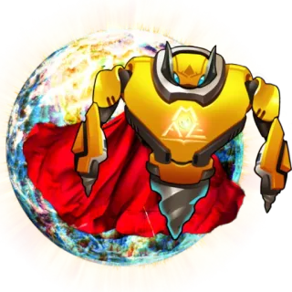 🦸‍♂ robot, cape, jaune, machine, fantaisie, futuriste telegram sticker