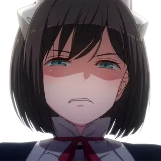 🤢 anime, maid, angry, annoyed, facial expression, character, girl telegram sticker